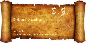 Dobos Zombor névjegykártya